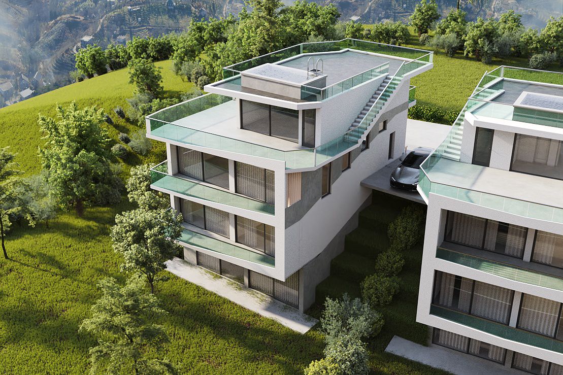 Chekvi Grand view villas for sale sea view and pool