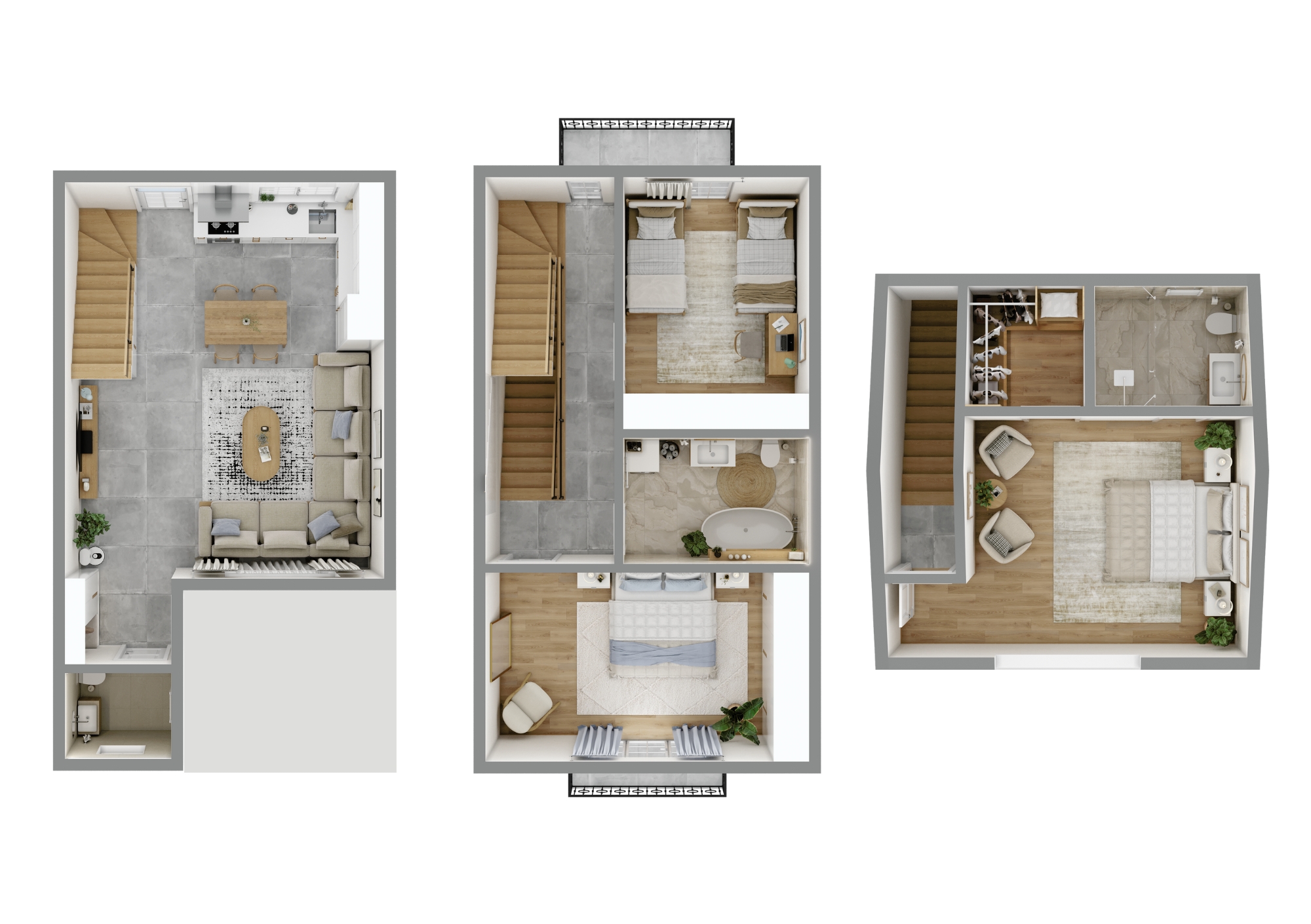 3 bedroom triplex