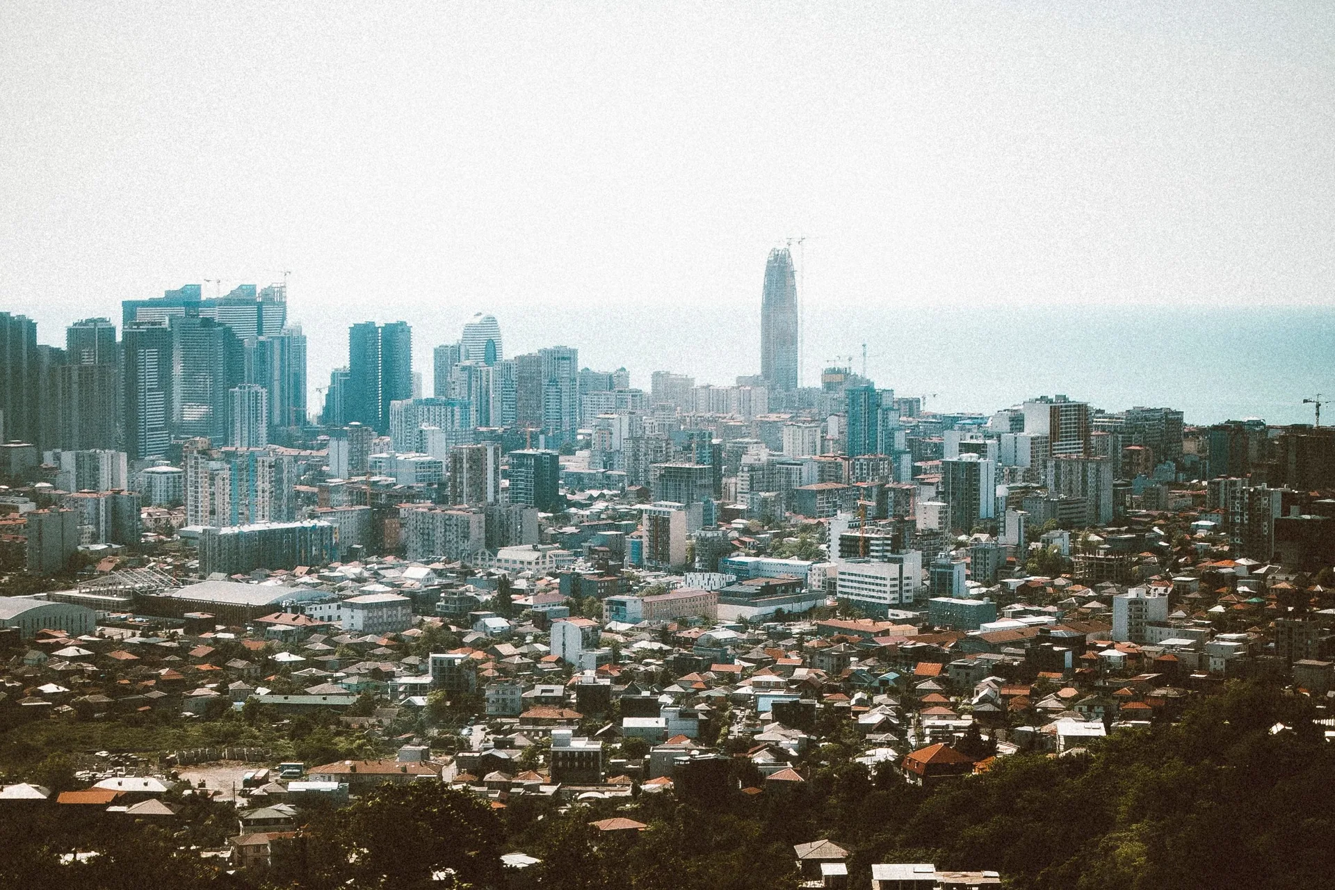 Batumi Georgia cityscape Batumi cityscape with residential neighborhoods and the Black Sea