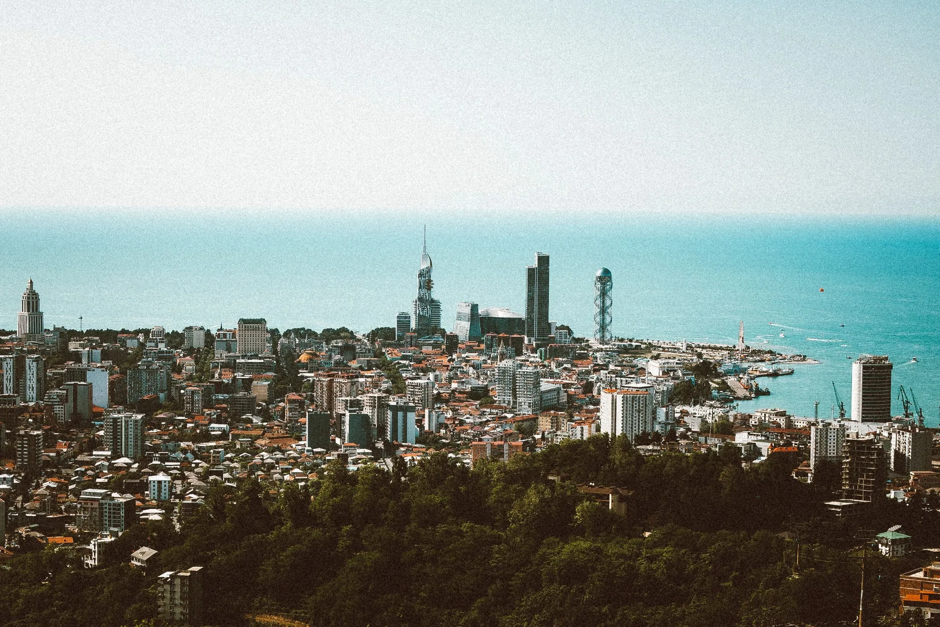 Batumi Georgia skyline coast Batumi skyline and Black Sea coast in Georgia