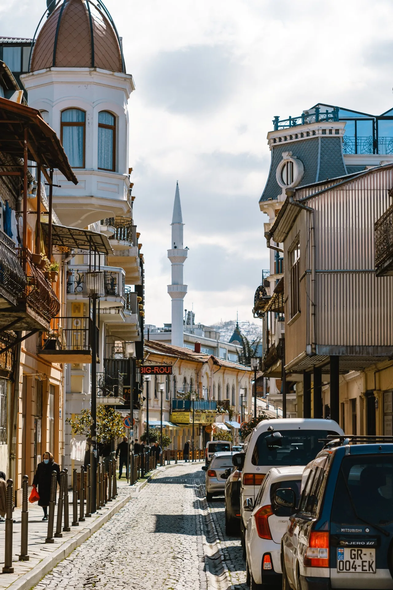 Old Batumi Georgia street Street in Old Batumi with traditional buildings